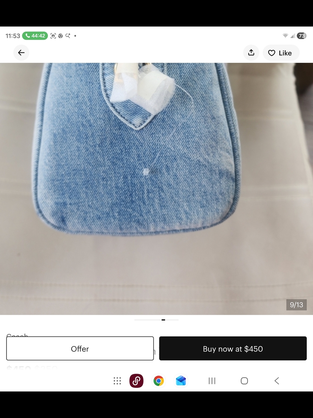 Coach Denim Blue Mini Satchel with Pink Tag - Picture 6 of 13